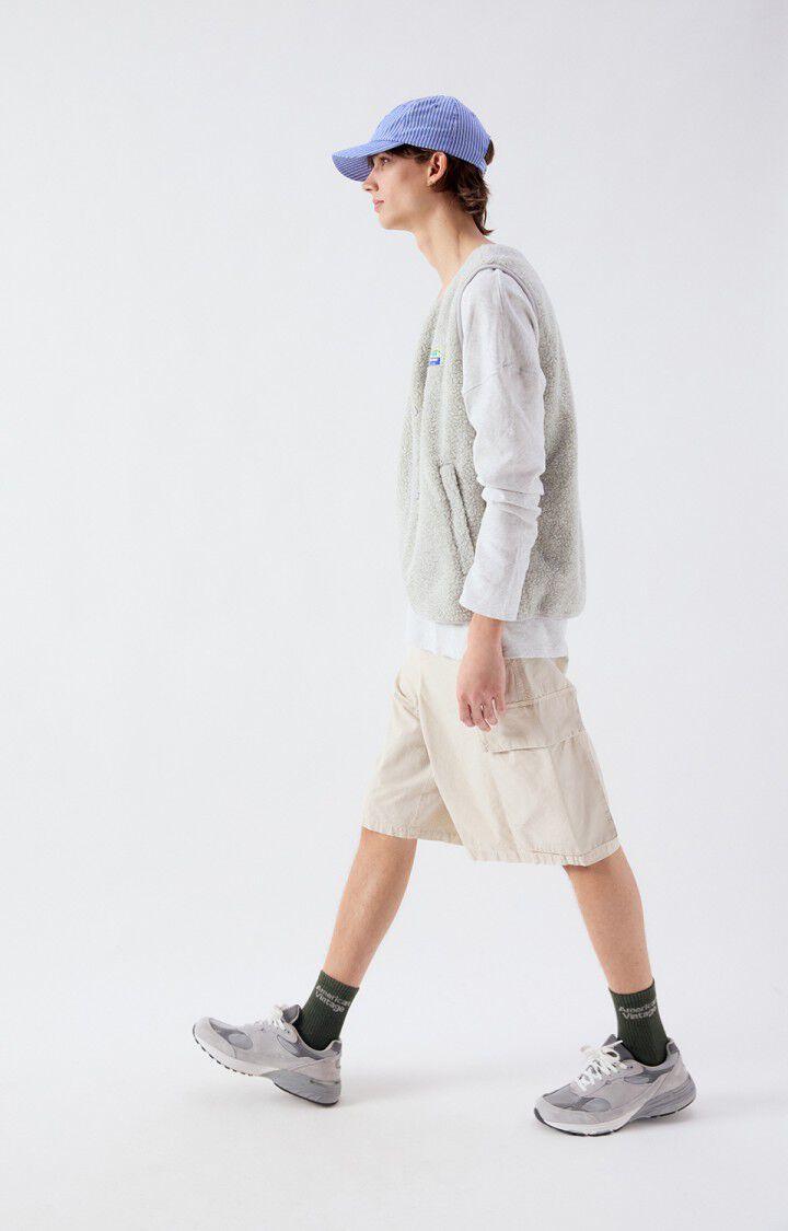 American Vintage Hoktown Teddyfleece Weste Polar Chine Meliert Herren hellgrau